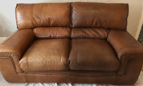repair recolour restoration of leather sofa essex